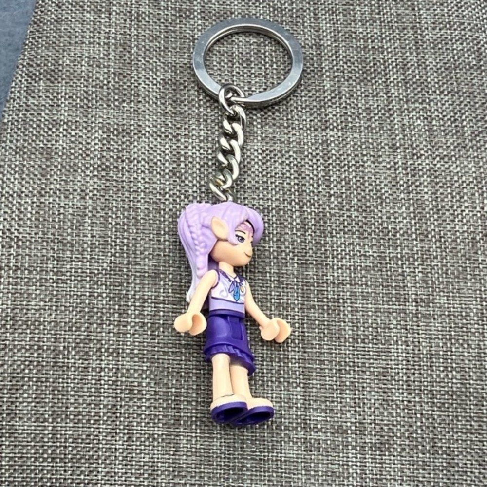 LEGO Key Chain Elves Aira Song of the Wind Dragon Elf Minifigure Silver Purple